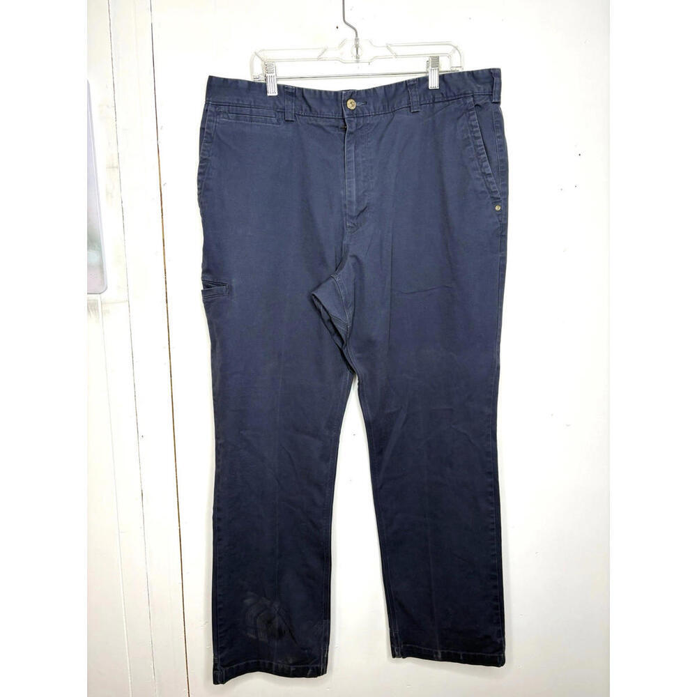Duluth Trading Pants Mens 38 Flex Ballroom Khakis Blue Relaxed Fit Chinos
